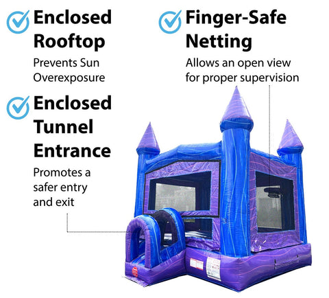 Purple Marble Modular Bounce House with Blower