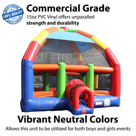 22' x 22' Big Bubba Giant Rainbow Bounce House with Blower
