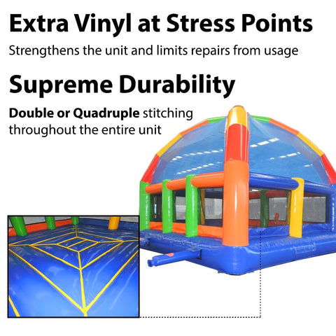 22' x 22' Big Bubba Giant Rainbow Bounce House with Blower