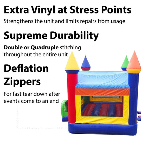Rainbow Castle Inflatable Bounce House with Blower