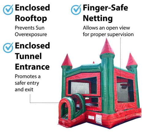 Red Marble Modular Bounce House with Blower