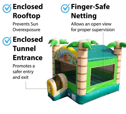 Tropical Paradise Bounce House with Blower