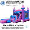 Image of Kids Pink Water Slide Bounce House Combo with Blower
