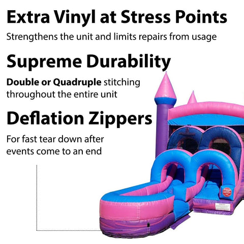 Kids Pink Water Slide Bounce House Combo with Blower
