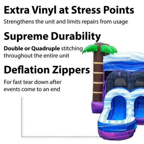 Kids Tropical Water Slide Bounce House Combo with Blower