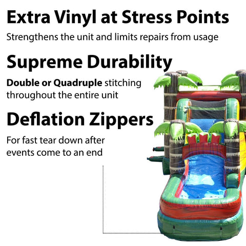 Buy Mega Tropical Fire Marble Water Slide Bounce House Combo with Blower