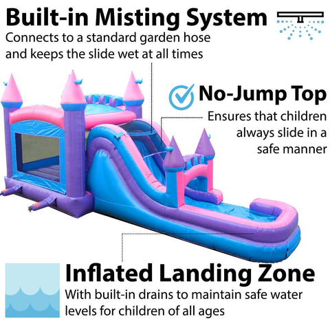 Save on Mega Pink Inflatable Water Slide Bounce House Combo with Blower