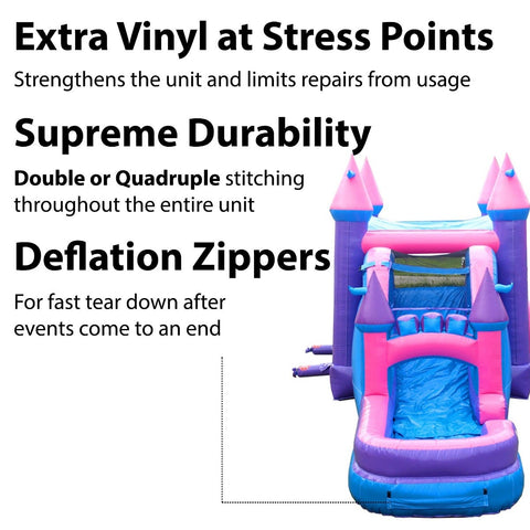 Buy Mega Pink Commercial Inflatable Water Slide Bounce House Combo with Blower