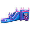 Image of Mega Pink Inflatable Water Slide Bounce House Combo with Blower