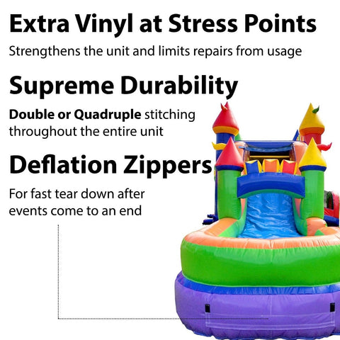 Mega Rainbow Water Slide Bounce House Combo with Blower