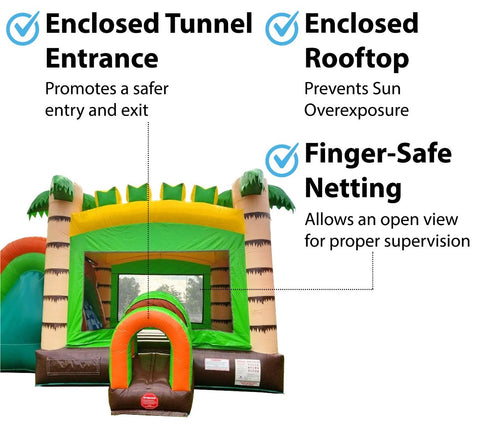 Mega Tropical Water Slide Bounce House Combo with Blower