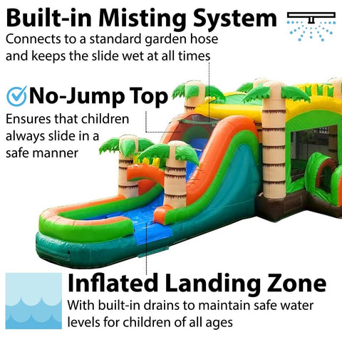 Mega Tropical Water Slide Bounce House Combo with Blower