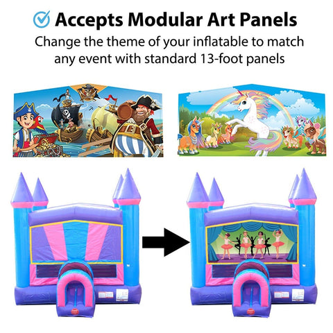 Modular Bounce House Pink Bouncy Castle with Blower