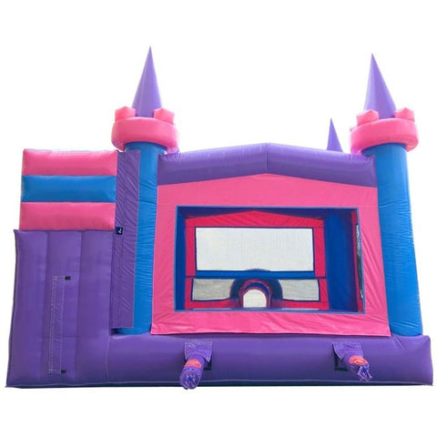 Modular Pink Castle Water Slide Bounce House Combo with Blower