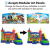 Image of Save on Modular Modern Rainbow Commercial Inflatable Water Slide Bounce House Combo with Blower