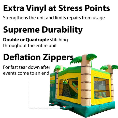 Modular Tropical Water Slide Bounce House Combo with Blower