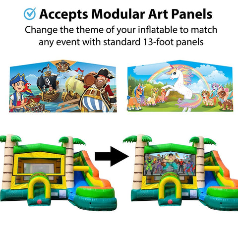 Modular Sports Castle Water Slide Bounce House Combo with Blower