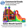 Image of Orange Rainbow Deluxe Inflatable Castle Bounce House Slide Combo w/ Blower