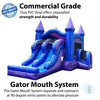 Image of Kids Purple Marble Double Lane Bounce House with Slide Combo with Blower