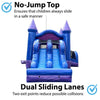 Image of Kids Purple Marble Double Lane Bounce House with Slide Combo with Blower