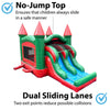 Image of Kids Red Marble Double Lane Slide Combo with Blower