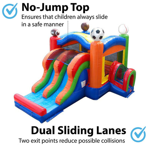 Buy Kids Sports Commercial Bounce House and Double Lane Slide Combo with Blower