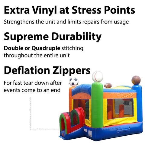 Buy Kids Sports Commercial Inflatable Bounce House and Double Lane Slide Combo with Blower
