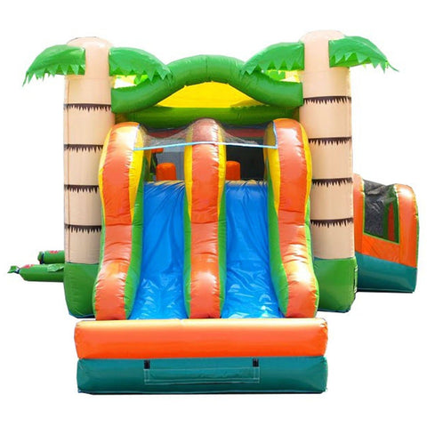 Buy Kids Tropical Commercial Bounce House and Double Lane Slide Combo with Blower