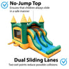 Image of Kids Yellow Marble Double Lane Slide Combo with Blower