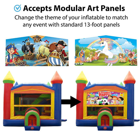 Sale on Rainbow Commercial Inflatable Bounce House with Slide Combo and Blower