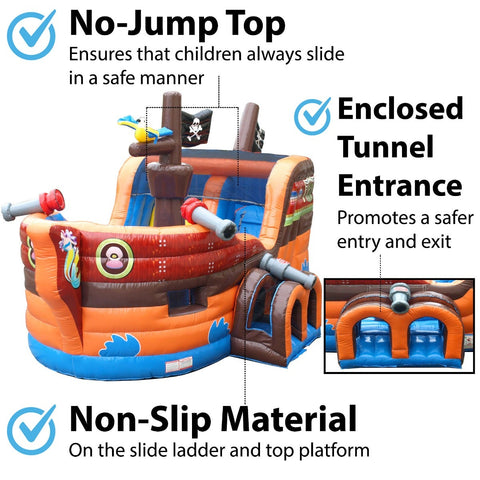 Sale on Deluxe Pirate Ship Commercial Inflatable Bounce House with Slide Combo and Blower