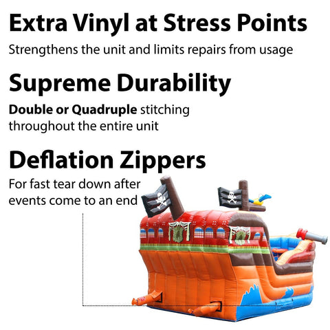 Buy Deluxe Pirate Ship Inflatable Bounce House with Slide Combo and Blower
