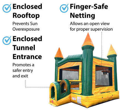 Yellow Marble Modular Bounce House with Blower
