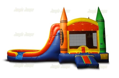15'H Crayon Combo Splash Pool by Jungle Jumps