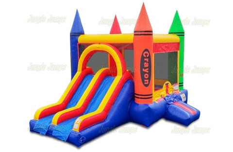 15'H Double Lane Crayon Dry Combo by Jungle Jumps