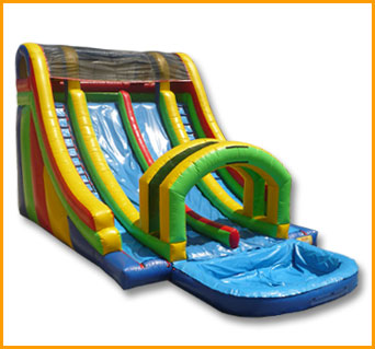 20'H Inflatable Double Lane Splash Water Slide by Ultimate Jumpers