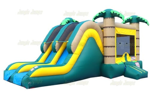 14'H Dry Tropical Double Lane Combo by Jungle Jumps