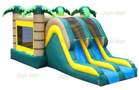14'H Dry Tropical Double Lane Combo by Jungle Jumps