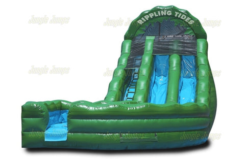 18'H Emerald Rippling Tide Slide Splash Pool by Jungle Jumps