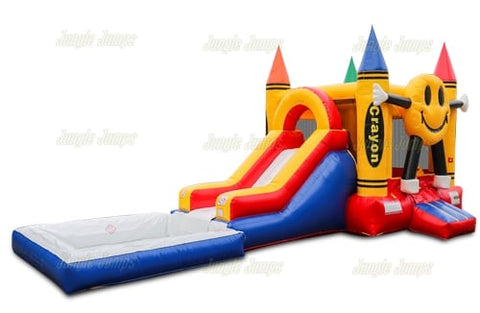 15'H Happy Crayon Combo with Pool by Jungle Jumps