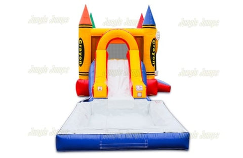 15'H Happy Crayon Combo with Pool by Jungle Jumps