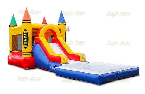 15'H Happy Crayon Combo with Pool by Jungle Jumps