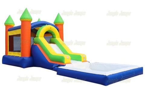 15' H Inflatable Combo with Pool by Jungle Jumps