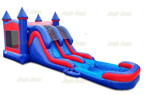 15' H Modular Double Lane Combo with Pool by Jungle Jumps