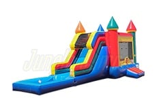 15'H Multicolor Castle Combo WetDry by Jungle Jumps