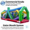 Image of Side view of 30' Retro Radical Run Extreme inflatable obstacle course rental with vibrant green frame