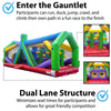 Image of 30' Retro Radical Run Extreme inflatable obstacle course with dual lanes for racing and active fun