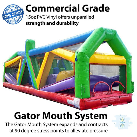 40' Retro Radical Run Extreme Unit #3 Inflatable Obstacle Course with Blower