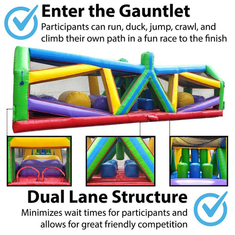 40' Retro Radical Run Extreme Unit #3 Inflatable Obstacle Course with Blower