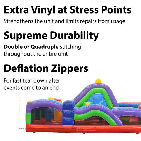 Save on Commercial Retro Radical Run Inflatable Obstacle Course with Blower